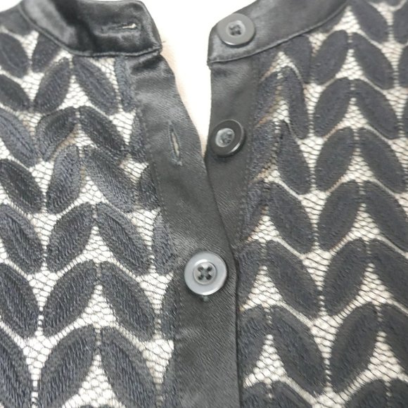 Sui by Anna Sui Black Blouse Silky with Lace and Embroider Details Large - Picture 13 of 16